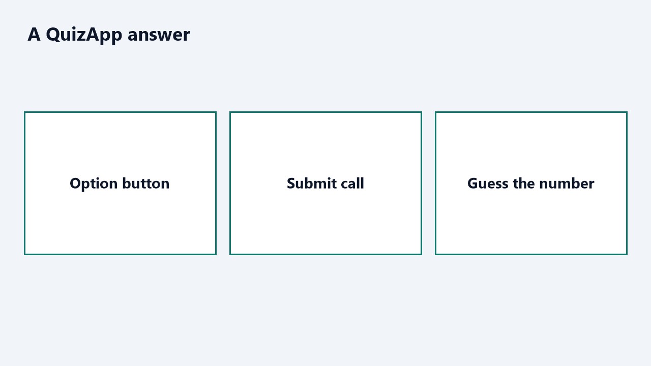 Option button, submit call, and guess the number