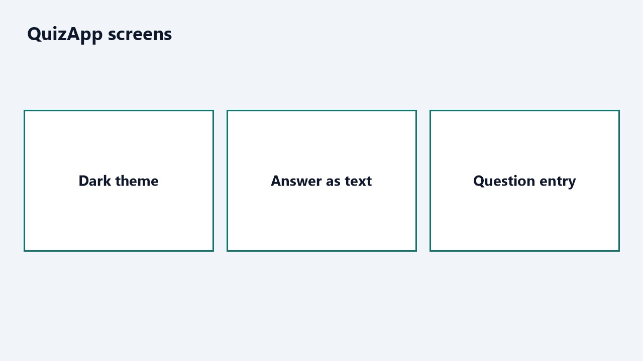 Dark theme, answer as text, and question entry